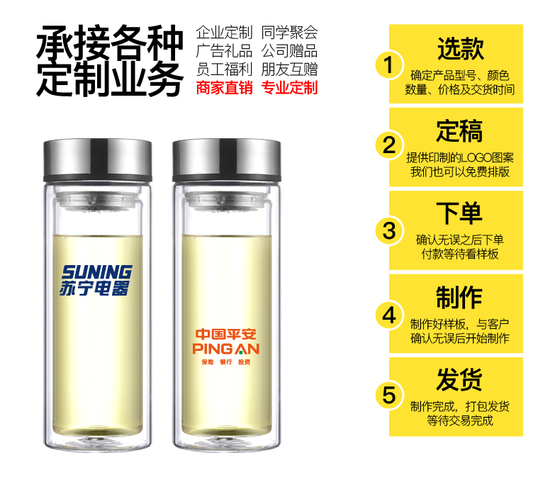 杯子水杯批發廣告杯可定做定制玻璃杯可印字